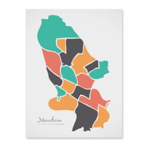 Mannheim Stadtkarte mit runden Formen Poster